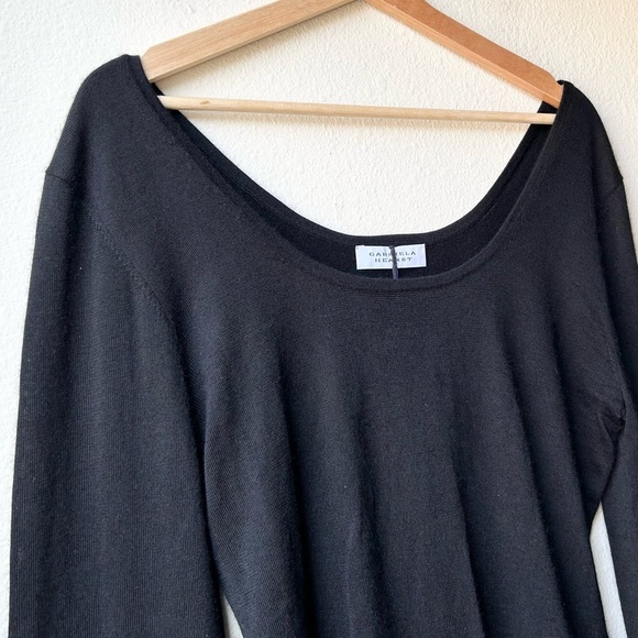 NWT GABRIELA HEARST Black Cashmere Silk Long Sleeve Emily Bodysuit Sz XL - Picture 5 of 16